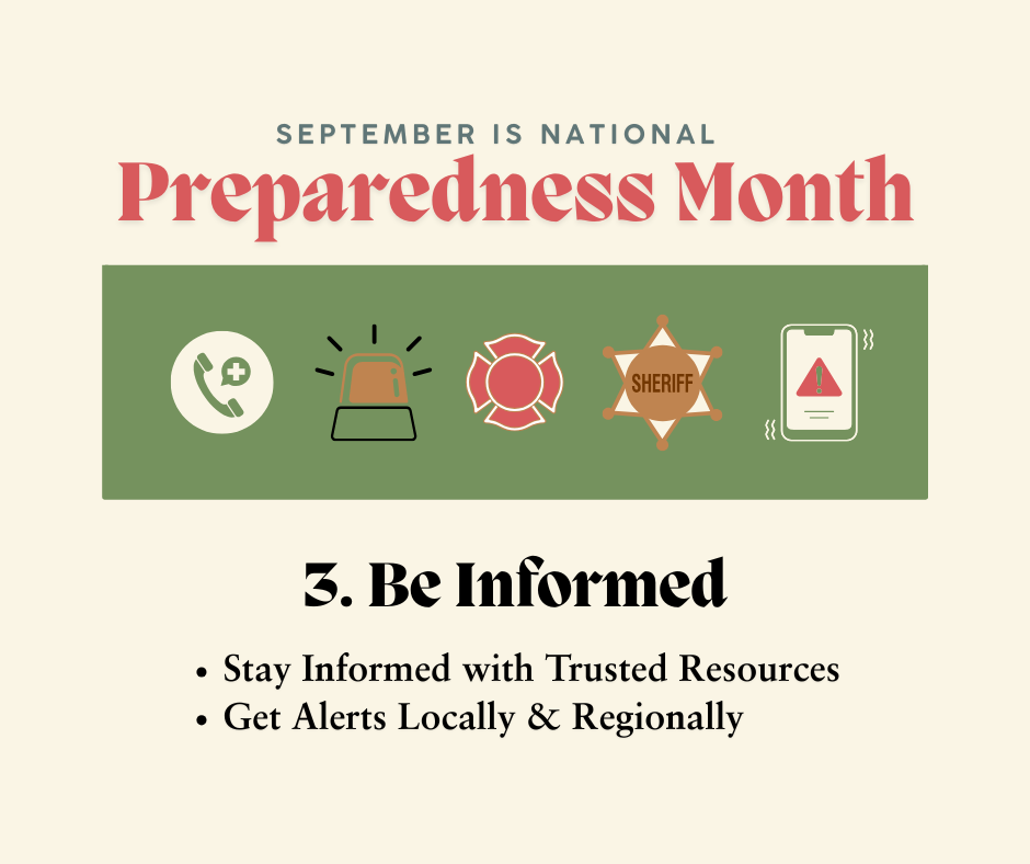 Preparedness Month - Be Informed